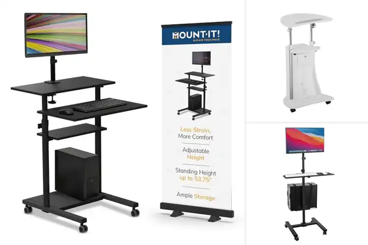 Detailed view of Best Mobile Computer Cart With Wheels