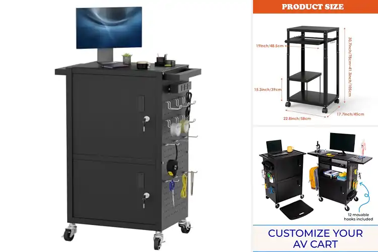 Detailed view of Best Mobile Computer Carts With Hooks